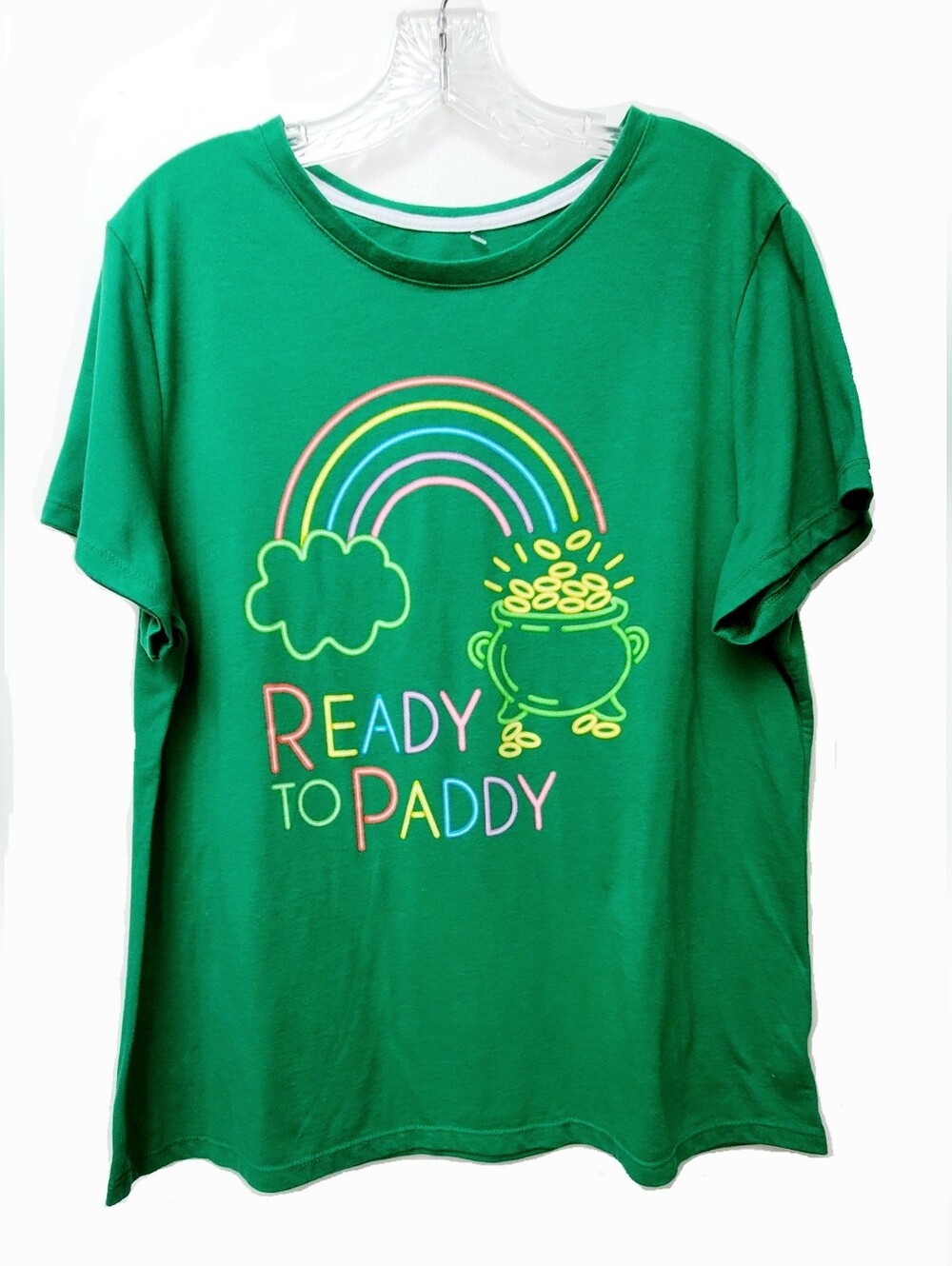 St.Patrick's Day "Ready To Paddy" Green Tee Size XL